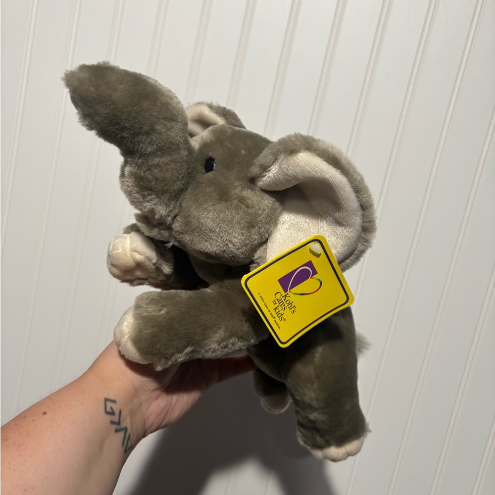 Tagged Kohl's Cares Plush Elephant 10.5”